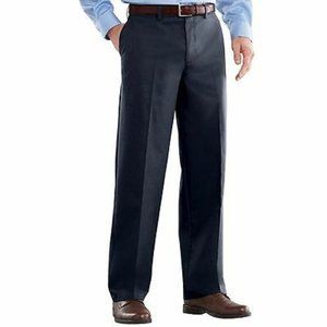 Mens Croft & Barrow Blue 34/29 Flat Front Pants